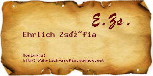 Ehrlich Zsófia névjegykártya