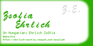 zsofia ehrlich business card